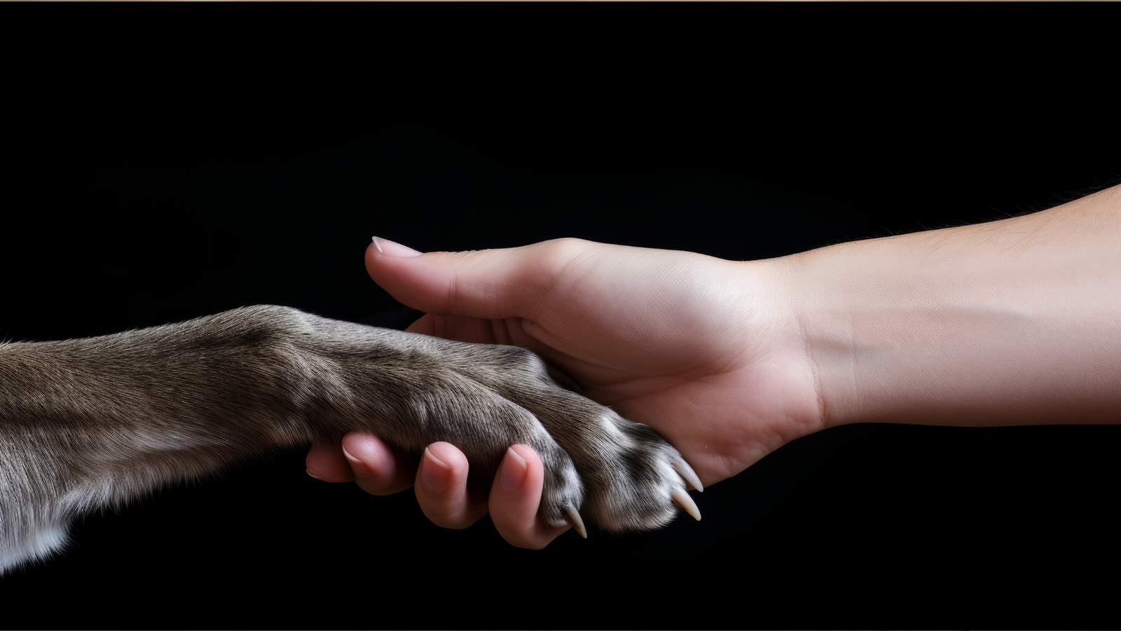 šuns letena ir žmogaus ranka